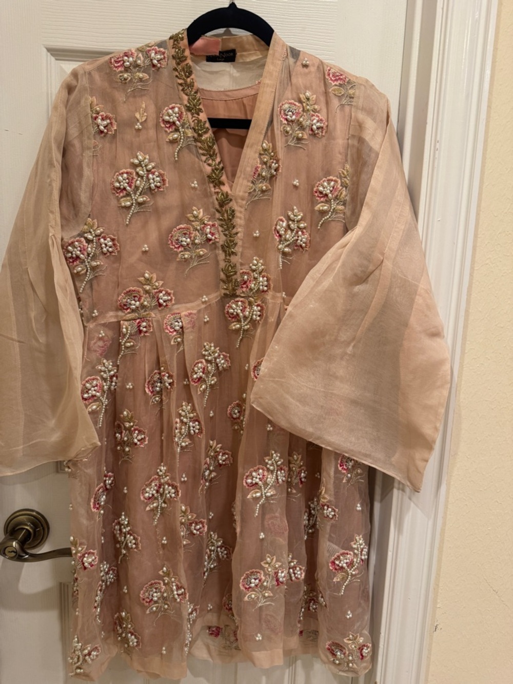 Embroidered Pink Floral Dress